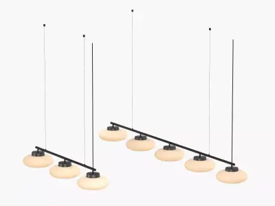 Devorm Split Straight Rail Pendant Orbit Lamps 3D model