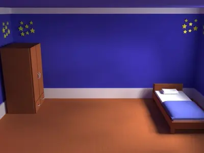 Cartoon Bedroom 3D model