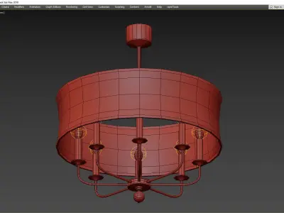 Zoe Eight-Light Brass Chandelier Low-poly 3D model
