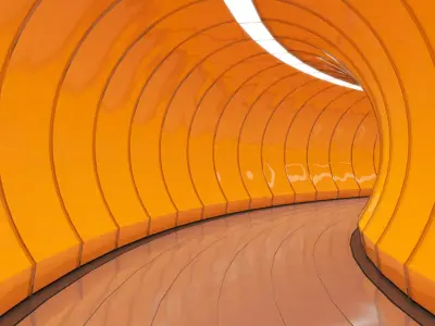 Circular Futuristic Corridor 3D model