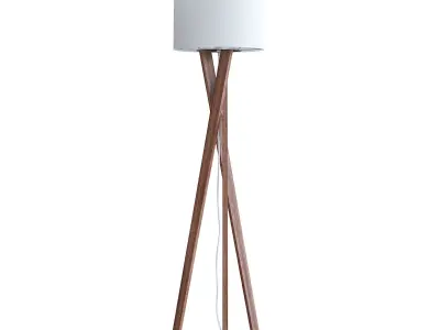 Wooden Floor Lamp 3D model