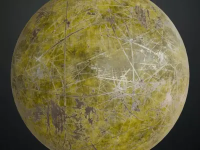 Dirty Painted Yellow Metal Surface PBR Seamless Texture