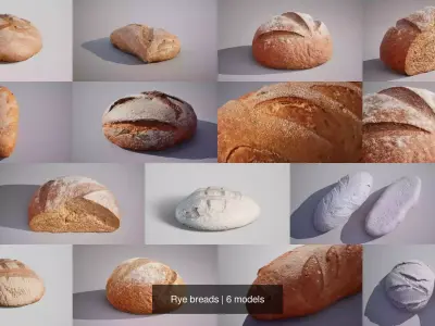 Rye breads 3D Model Pack