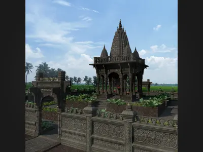 Ancient Hindu Temple 3D model