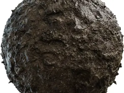 Saturated Mud With Footprints PBR Texture Texture