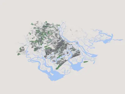 Savannah City Georgia 3D model