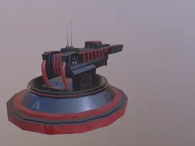Sci Fi Hyper Turret  Low-poly 3D model