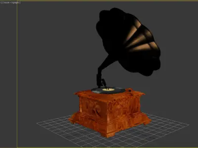 Gramophone Low-poly 3D model