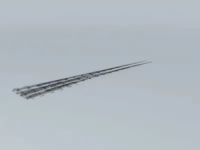 Eco Rail N/Gauge Long Left Point Old Steam Days Free 3D model