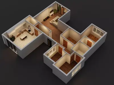 House plan 3D model