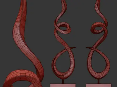 Twisted Flame Modern Floor Sculpture 3D model