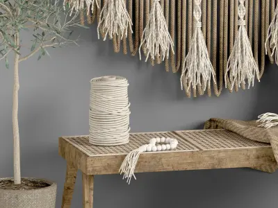 macrame decor set 10 3D model