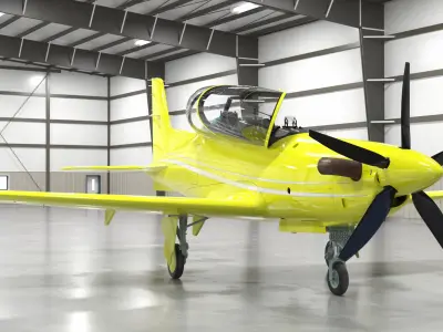  Aircraft Hangar with Airplane 