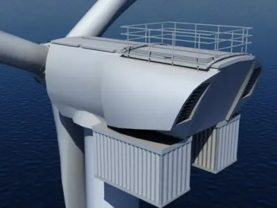 Wind Turbine Offshore Realtime Low-poly 3D model