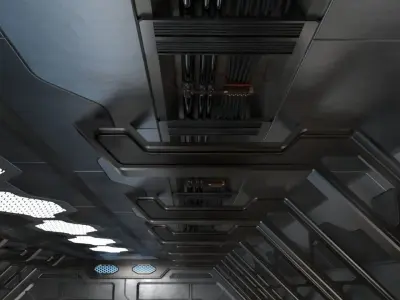 High Poly Sci Fi hangar model 3D model