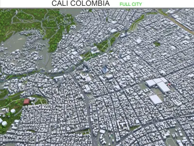 Cali Colombia 30km AI Low-poly 3D model