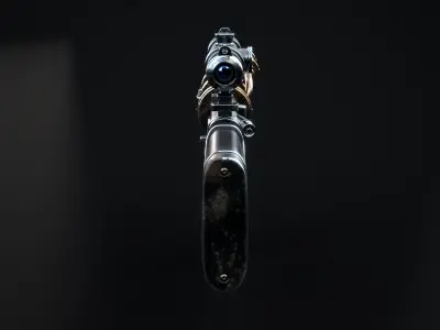  Steampunk Machine Gun with PBR Textures 