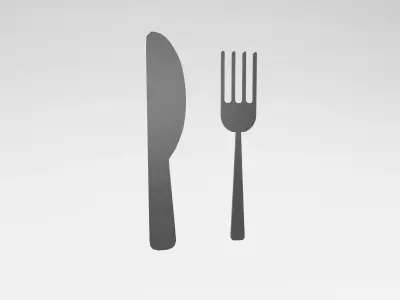 Knife And Fork v1 002 Low-poly 3D model