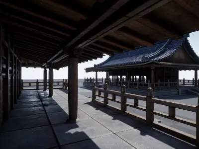 Asian Temple Low-poly 3D model