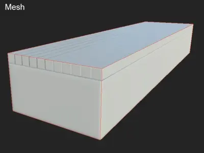 Simple wood concrete bench Low-poly 3D model