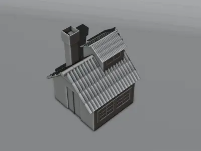 Low Poly House Low-poly 3D model