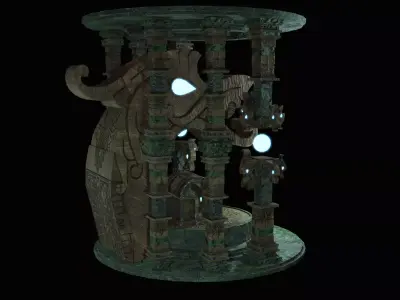 Viking Chest Monument Low-poly 3D model