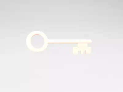 Cartoon Key v2 006 Low-poly 3D model