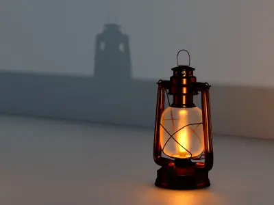 Gas lamb Low-poly 3D model