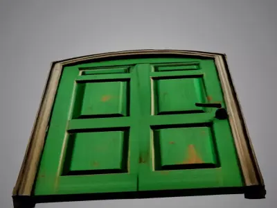 Green door for design 3D model