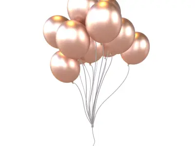 Bunch of Balloons v1 018 Low-poly 3D model