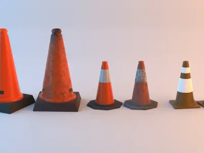 Cone pack Free low-poly 3D model