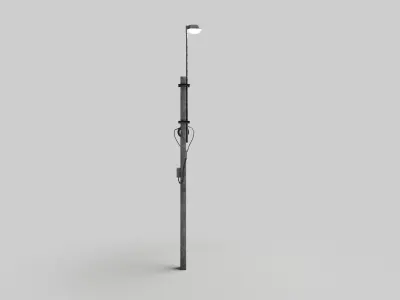 Concrete street lamp Low-poly 3D model get