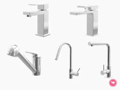 Fixtures - Kitchen Bathroom Faucet Pack B Low-poly 3D model
