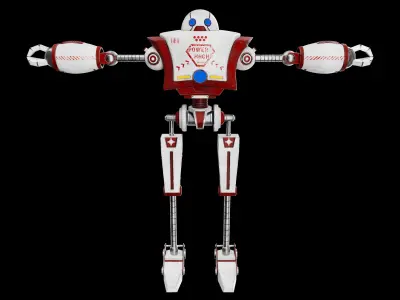 Cartoon 3d Robot model Low-poly 3D model