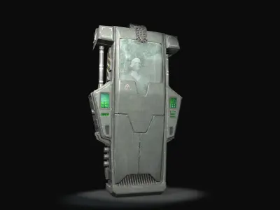 Sci-fi Dirty Cryo Chamber Cryopod 3D model  Low-poly 3D model