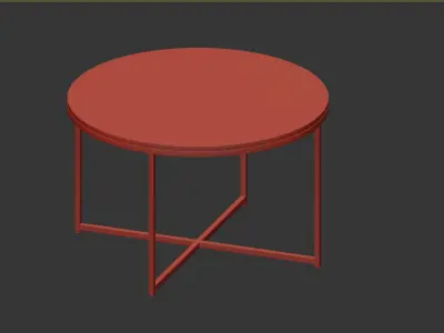 Conference table round Alisma white marble 3D model