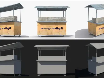 12 Slum elements Collection Low-poly 3D model