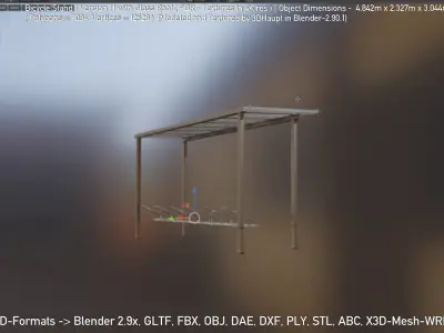 Bicycle Stand 1 Version 11 Glass Roof Low-poly 3D model