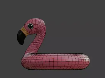 Flamingo Pool Float Low-poly 3D model