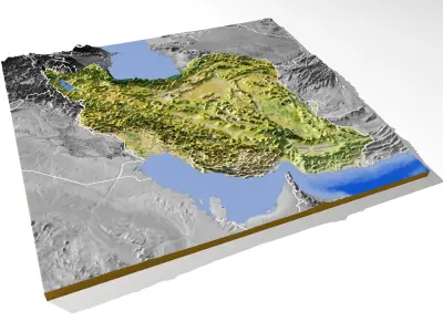 Iran High resolution 3D relief maps 3D model