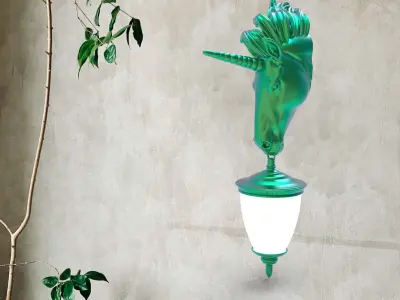 Unicorn Head Wall Lamp 3D print model