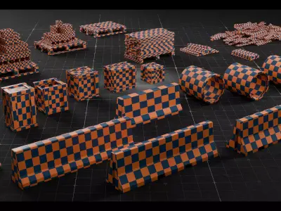 Construction Elements Set 01 Low-poly 3D model