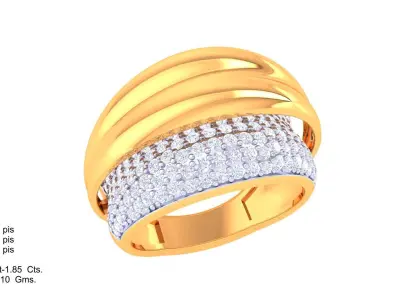 Women Ring MTL 3dm STL OBJ FBX Details 3D print model 14