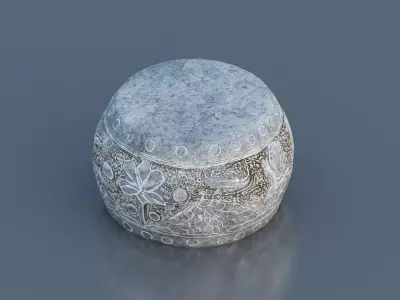 cylindrical column base Low-poly 3D model