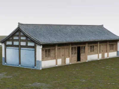 Traditional Chinese Rural House Low-poly 3D model