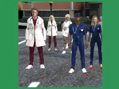 Premium Medical Team Pack  10 Characters  Unity   Unreal  VRchat Low-poly 3D model
