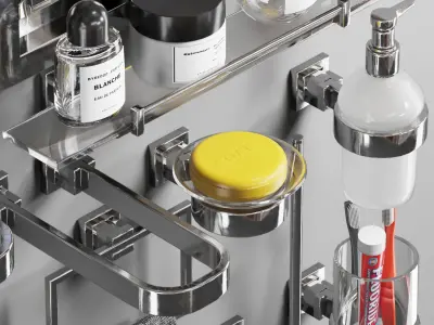  Stainless Steel Hardware Bathroom Low-poly 3D model