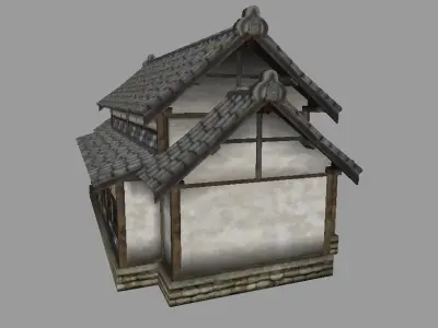 Japanese Dojo Low-poly 3D model