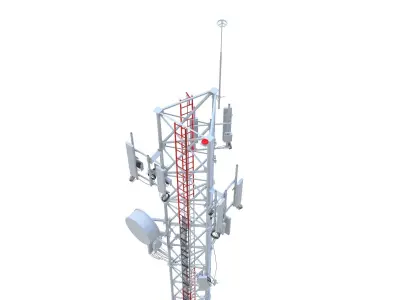 Telecommunication Tower 03  Low-poly 3D model