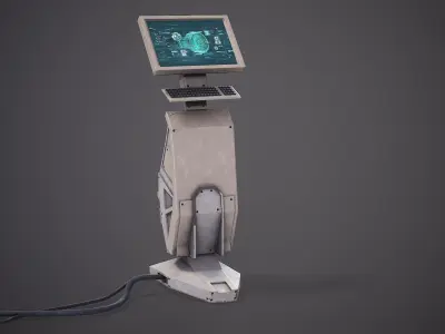 Sci-Fi Terminal PBR Low-poly 3D model